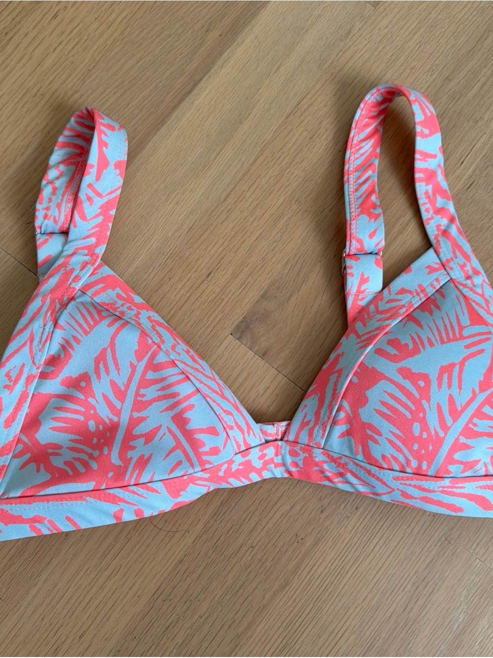 One One Bikini Top Pink Tropical Medium Adjustable Athletic  Padded